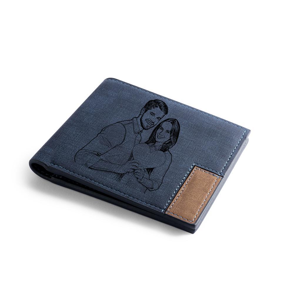 Personalised Leather Wallet Engraved Photo Short Purse Gifts For Men-Jessemade AU