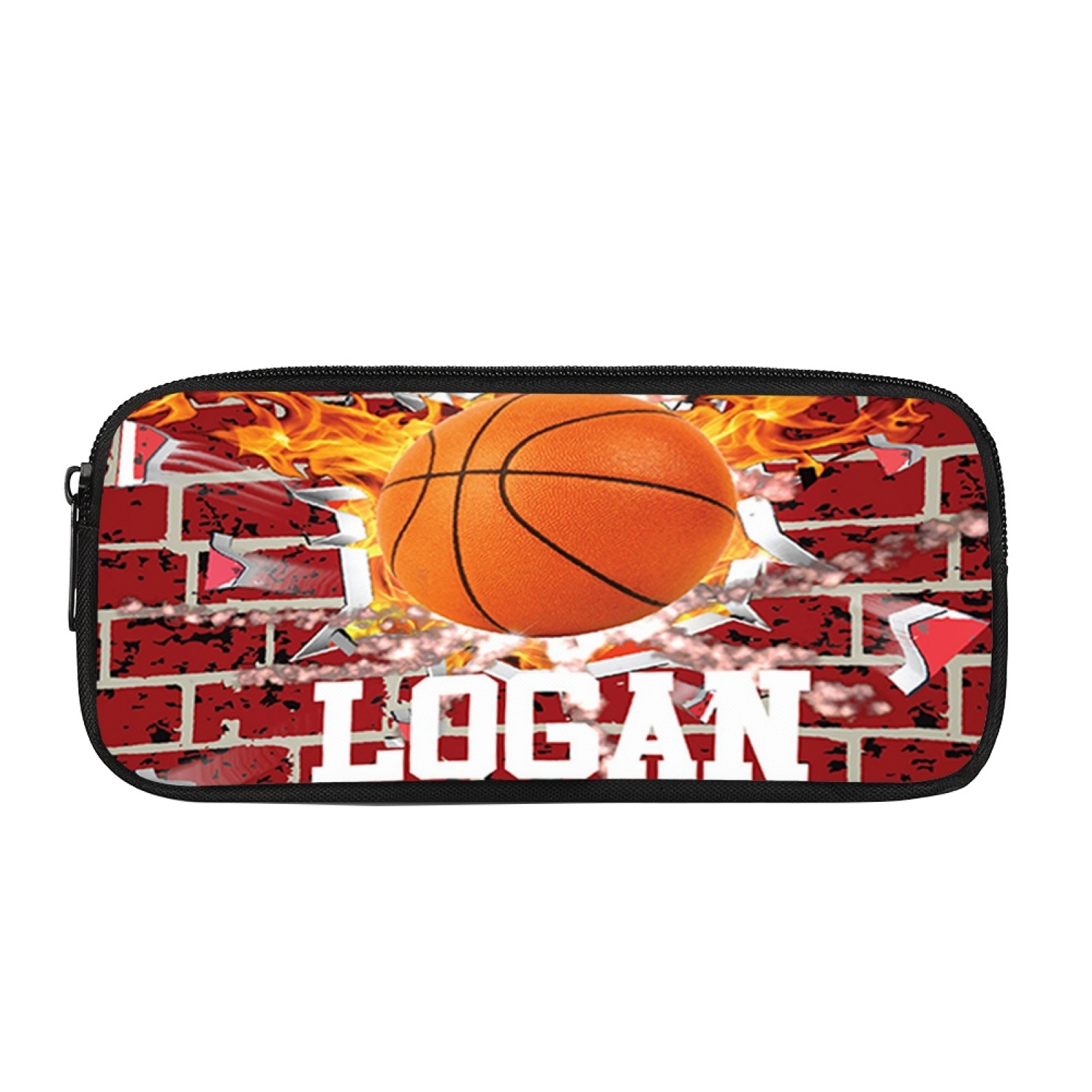 Personalised  Name Pencil Case Basketball Pattern Pen Bag Zipper Back to School Gifts for Student-Jessemade AU