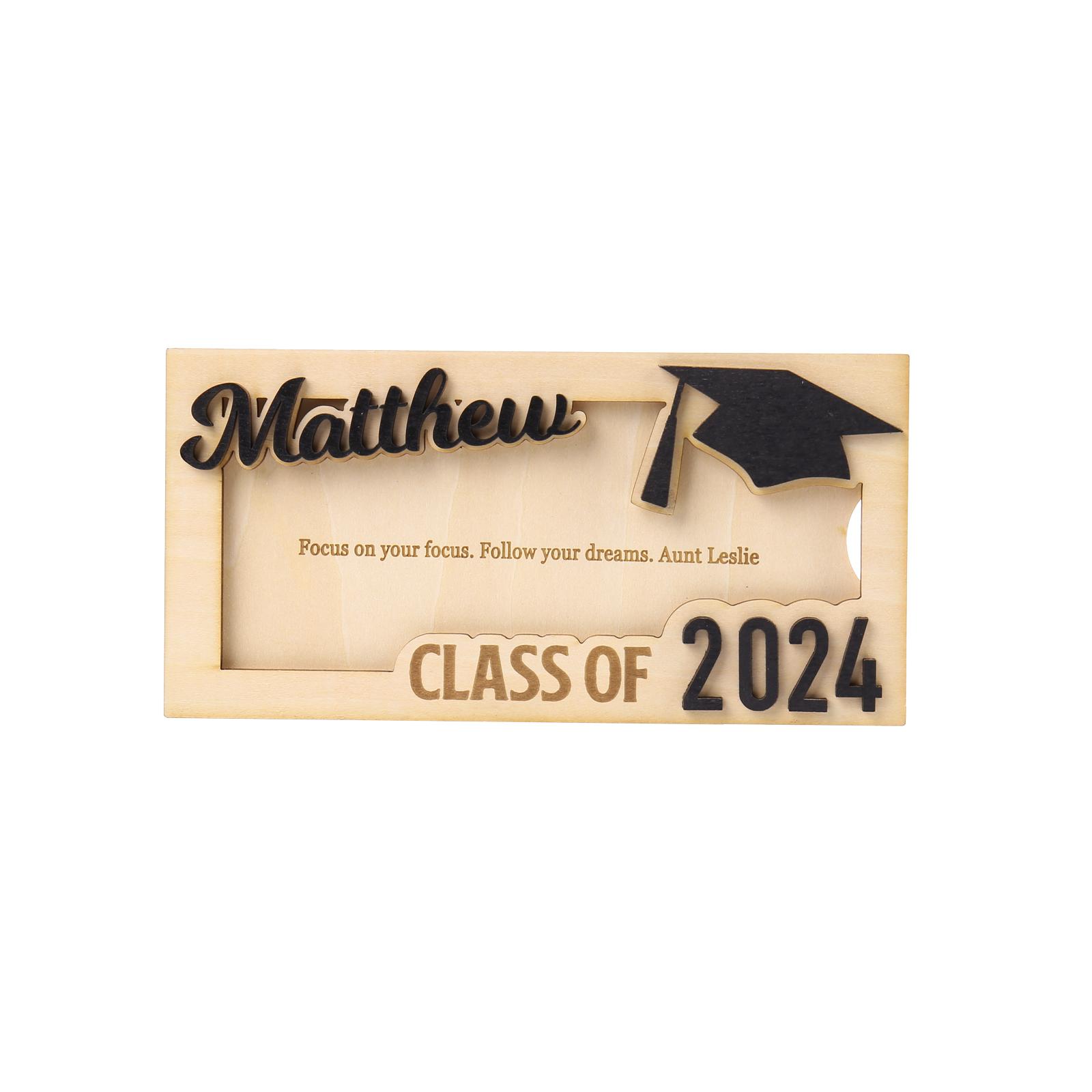Class of 2024 Personalised Graduation Cash Clip Custom Name & Text Cash Box Creative Gifts for Her/Him-Jessemade AU
