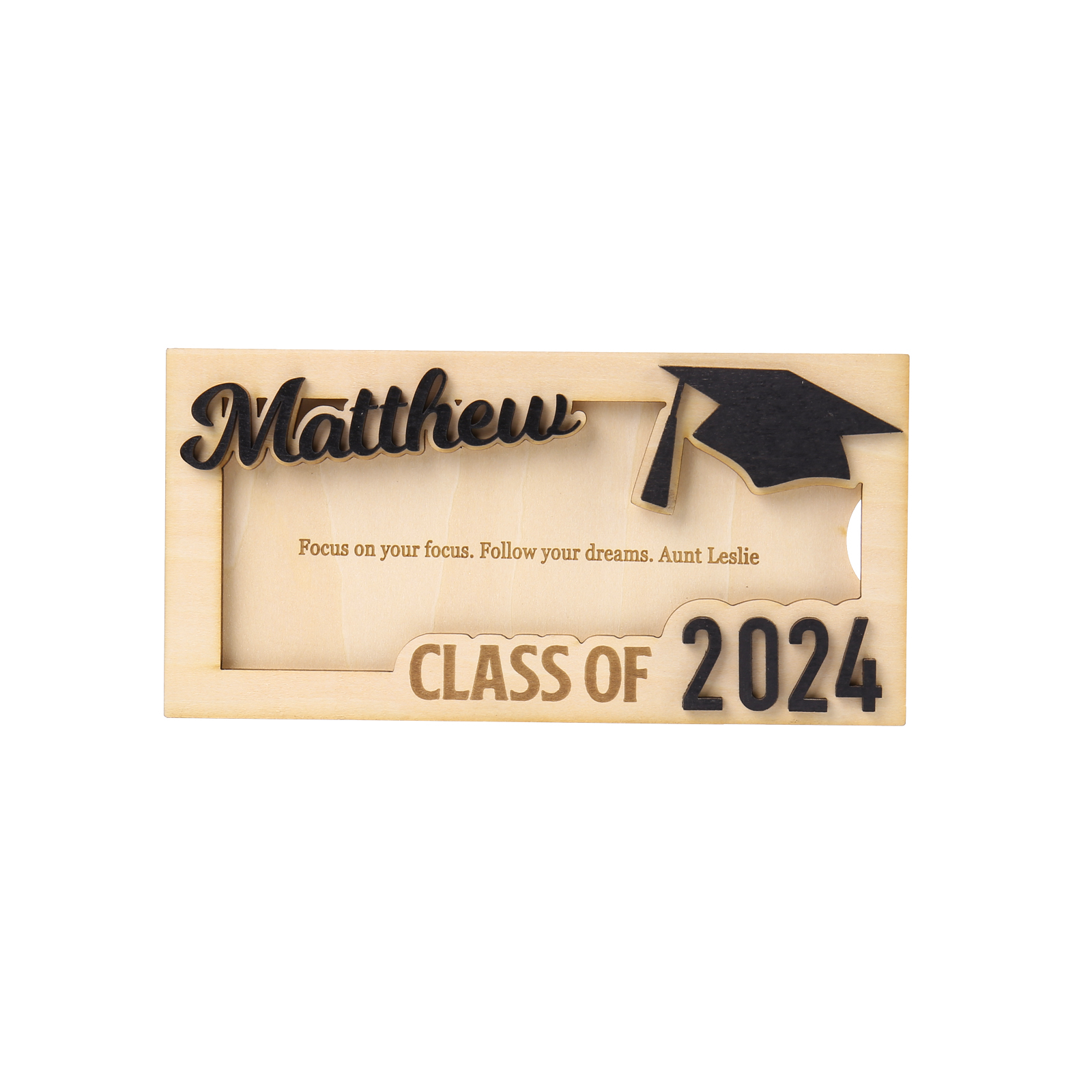Class of 2024 Personalised Graduation Cash Clip Custom Name & Text Cash Box Creative Gifts for Her/Him-Jessemade AU