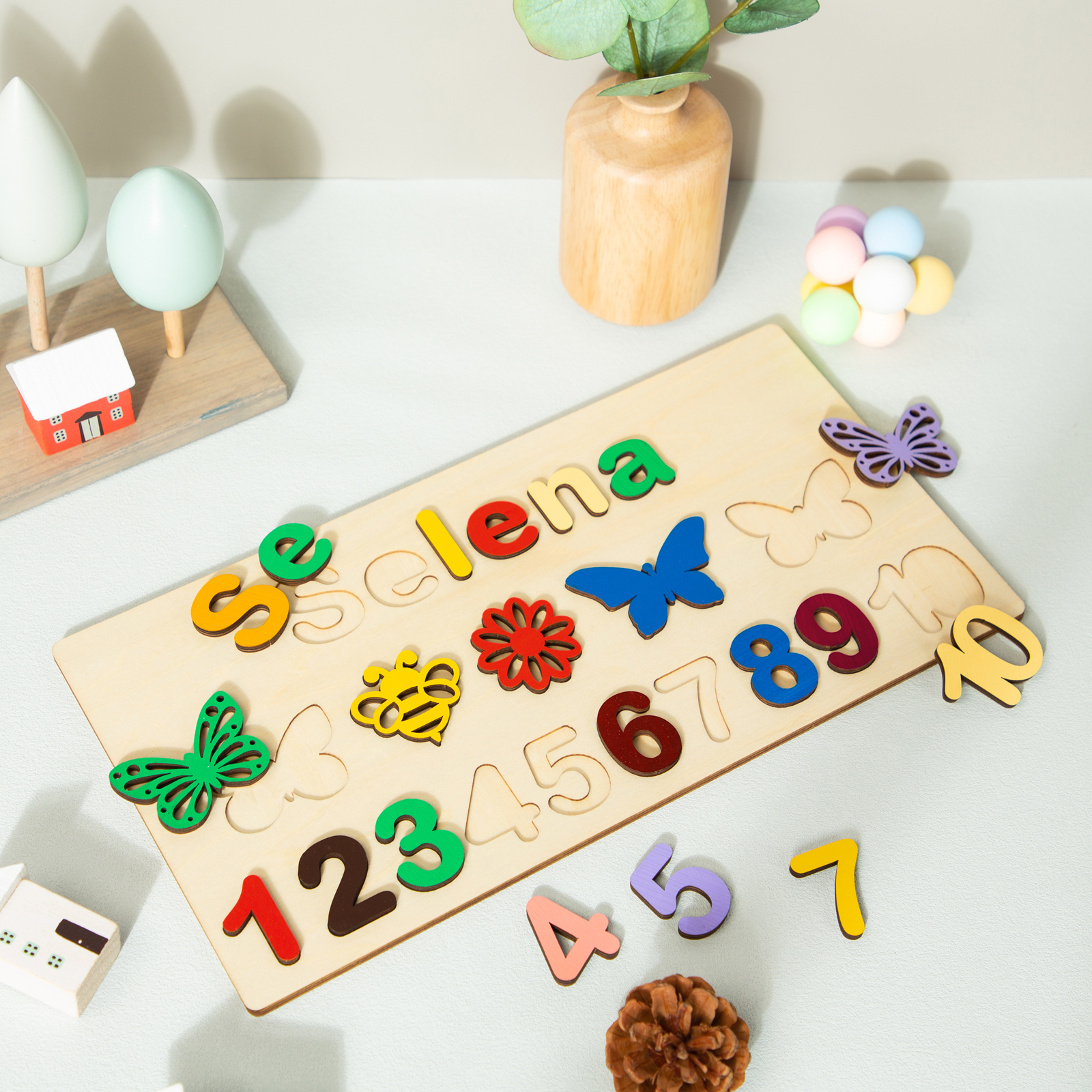 Personalised Kid's Wooden Name Alphabet Puzzle Toy for Toddlers Early Learning Child Toy-Jessemade AU