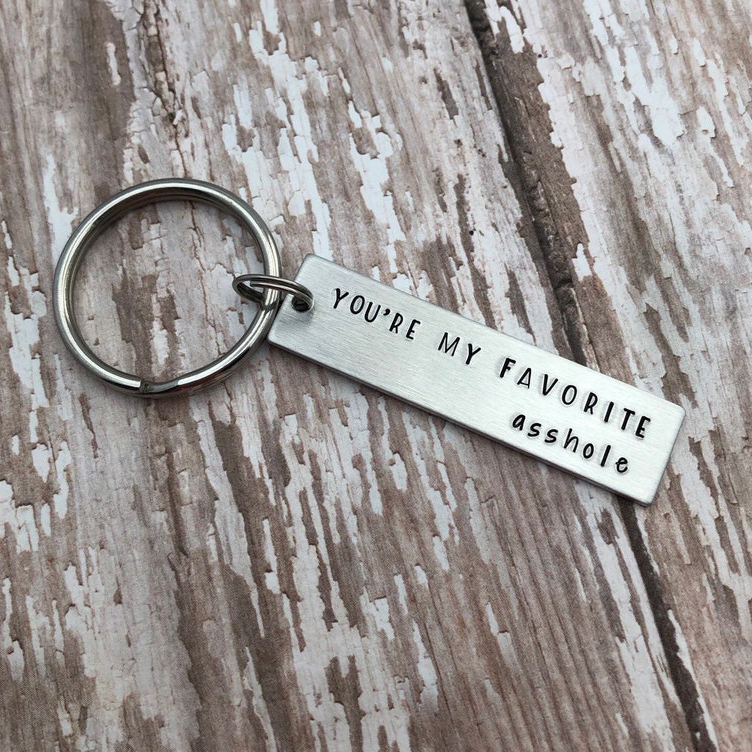 Valentine's Day Gifts You're My favourite Asshole Keychain, Funny Keychain For Women Men-Jessemade AU