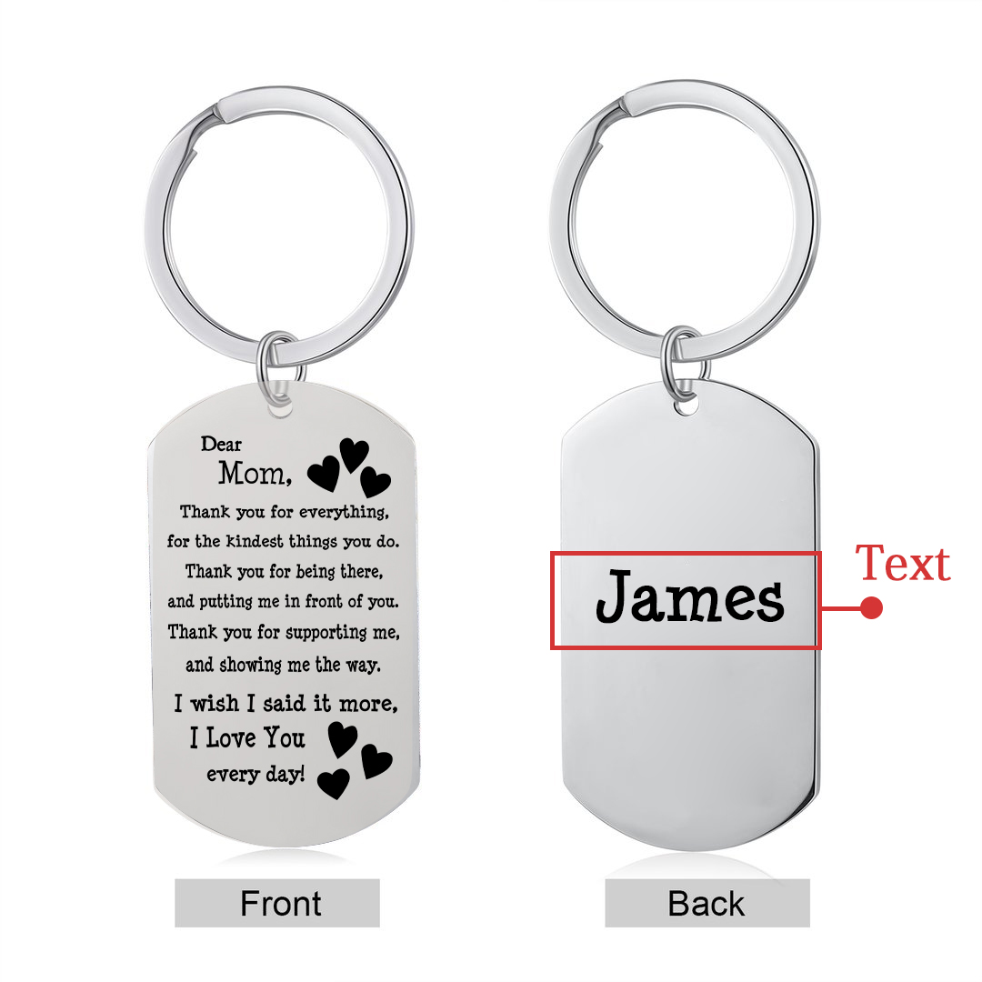 Personalised Text Keychain Gift for Mum/Mom - Thank You For Everything, For The Kindest Things You Do-Jessemade AU