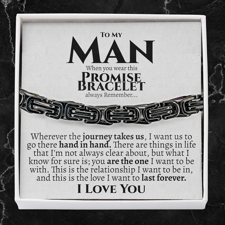 To My Man I LOVE YOU Cuban Link Bracelet Stainless Steel Bracelet Romantic Gift-Jessemade AU