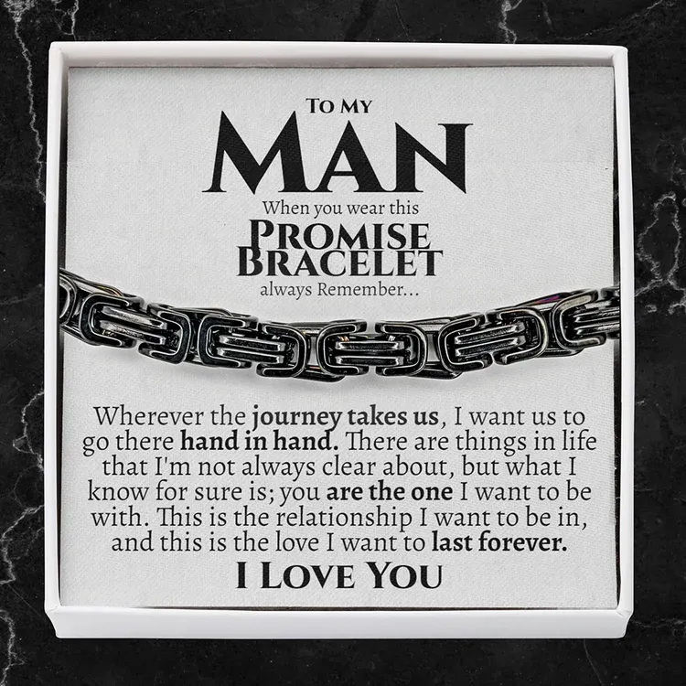To My Man I LOVE YOU Cuban Link Bracelet Stainless Steel Bracelet Romantic Gift-Jessemade AU