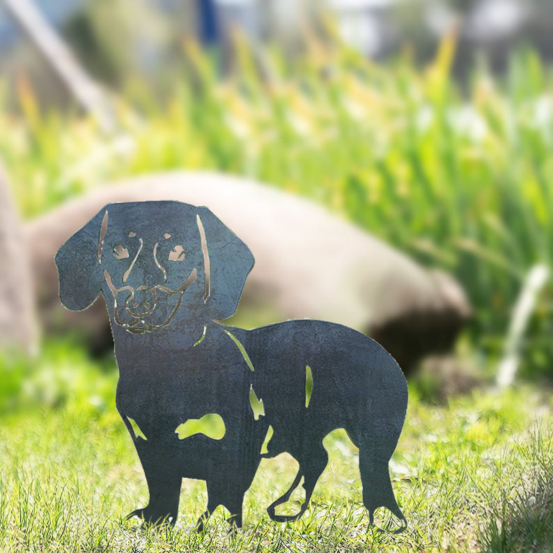 Dachshund Metal Dog Silhouette Garden Yard Decoration-Jessemade AU