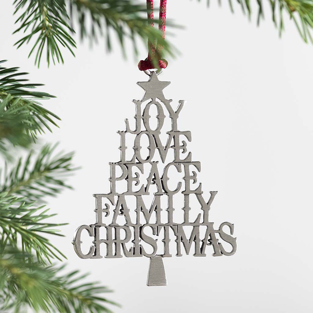 Solid Pewter Christmas Tree Ornament Gifts for Family-Jessemade AU