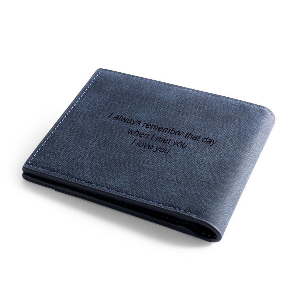 Personalised Leather Wallet Engraved Photo Short Purse Gifts For Men-Jessemade AU