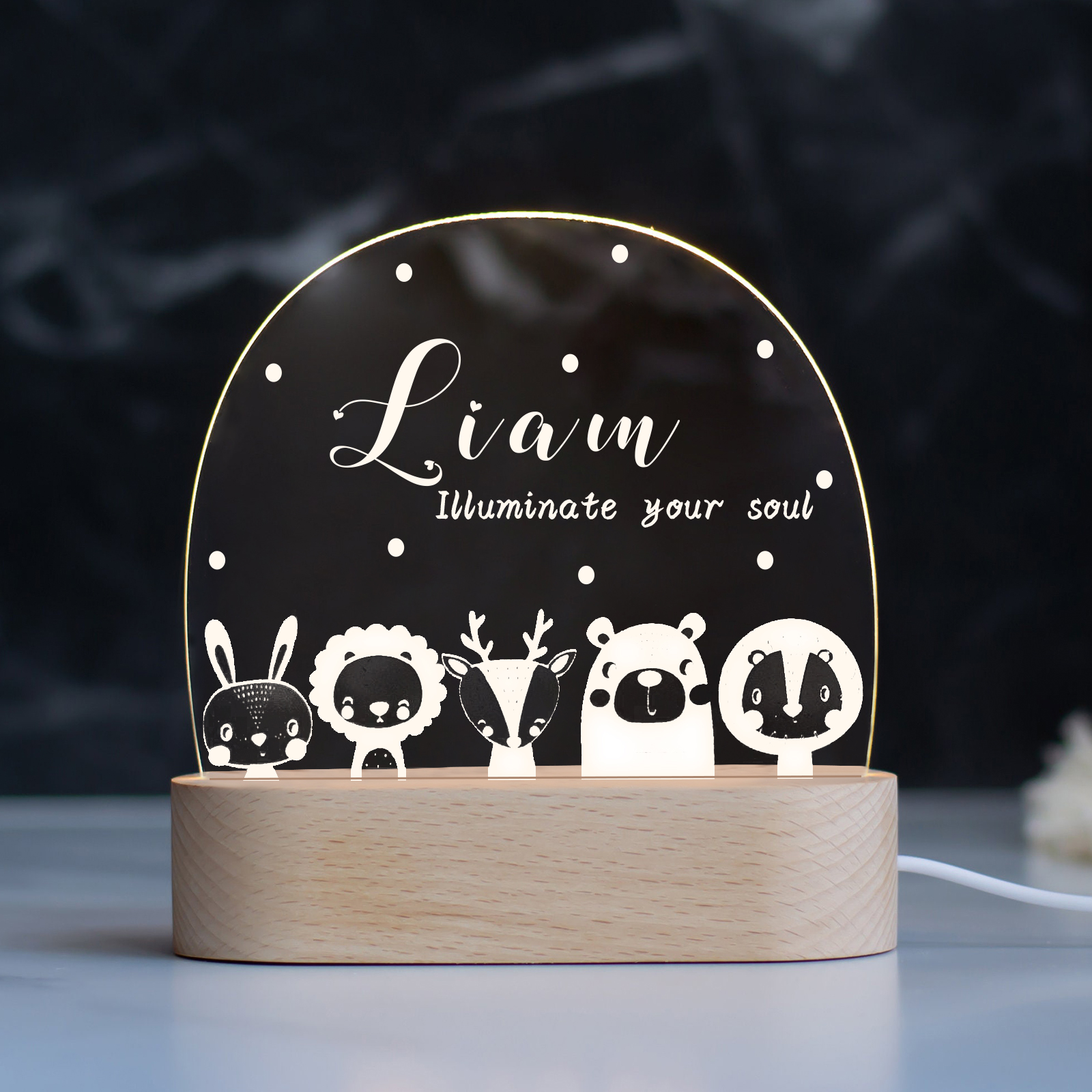Personalised Night Light Custom Name LED Lamp Baby Gift for Kids-Jessemade AU