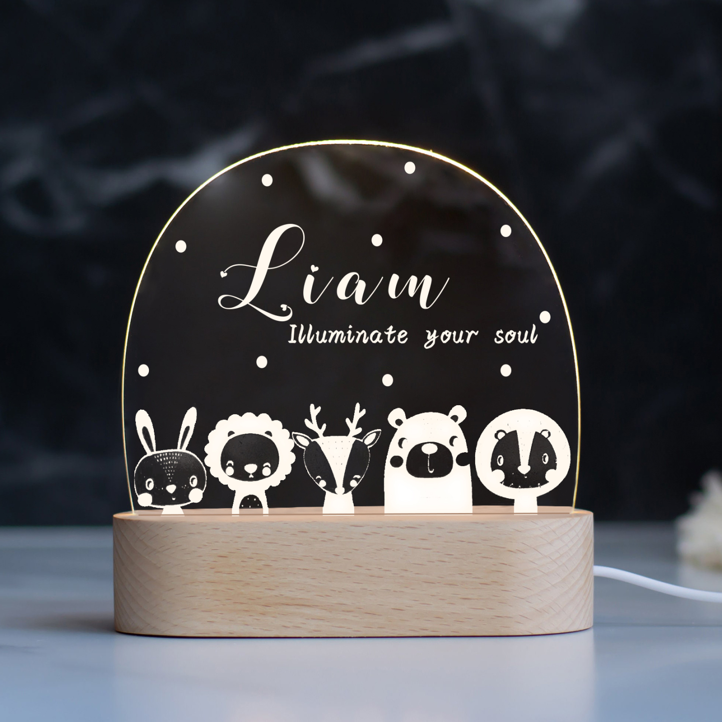 Personalised Night Light Custom Name LED Lamp Baby Gift for Kids-Jessemade AU