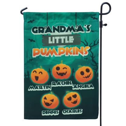 Personalised Halloween Garden Flag Custom 3 Names Flag "Grandma's Little Pumpkins"-Jessemade AU