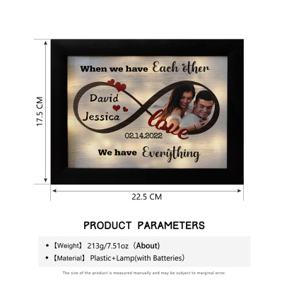 Personalised Photo Frame Custom 2 Names & Date Frame With Night Light Anniversary Gift For Her/Him - When We Have Each Other, We Have Everything-Jessemade AU