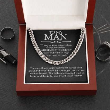 To My Man-Cuban Link Chain Necklace Gift Set "You are The One I Want to be With"-Jessemade AU