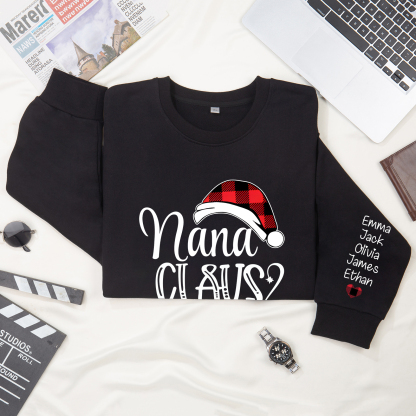 5 Names - Personalised Christmas Sweatshirt Custom Name & Text Sweatshirt Nana Claus Sweatshirt Gift for Family -Jessemade AU