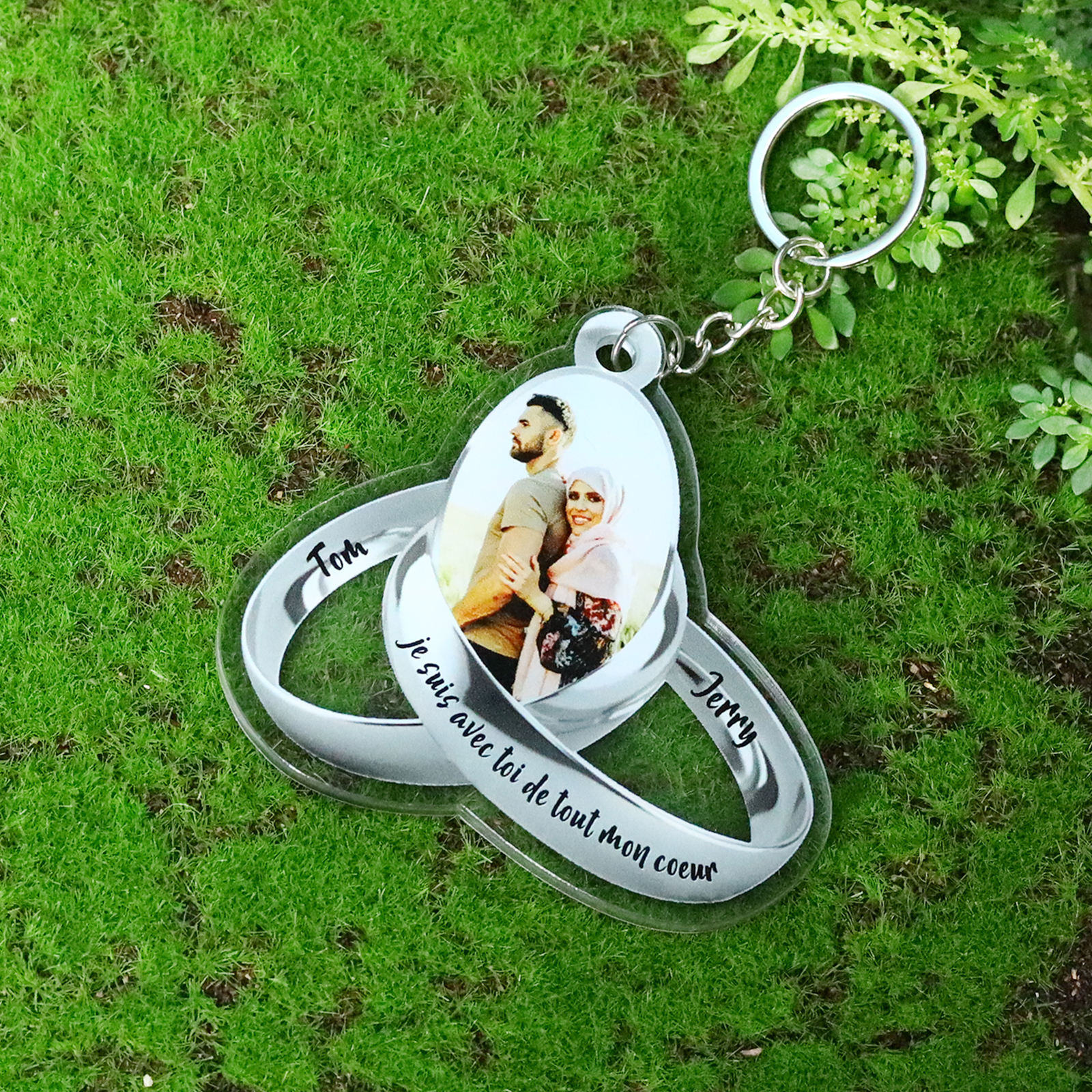 Personalised Acrylic Couple Keychain Customised Name & Text & Photo Keychain Valentine's Day Gift for Couples-Jessemade AU