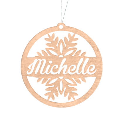 Customised Name Christmas Ornaments Snowflake Circle Ornament Personalised Gifts for Family Friends-Jessemade AU