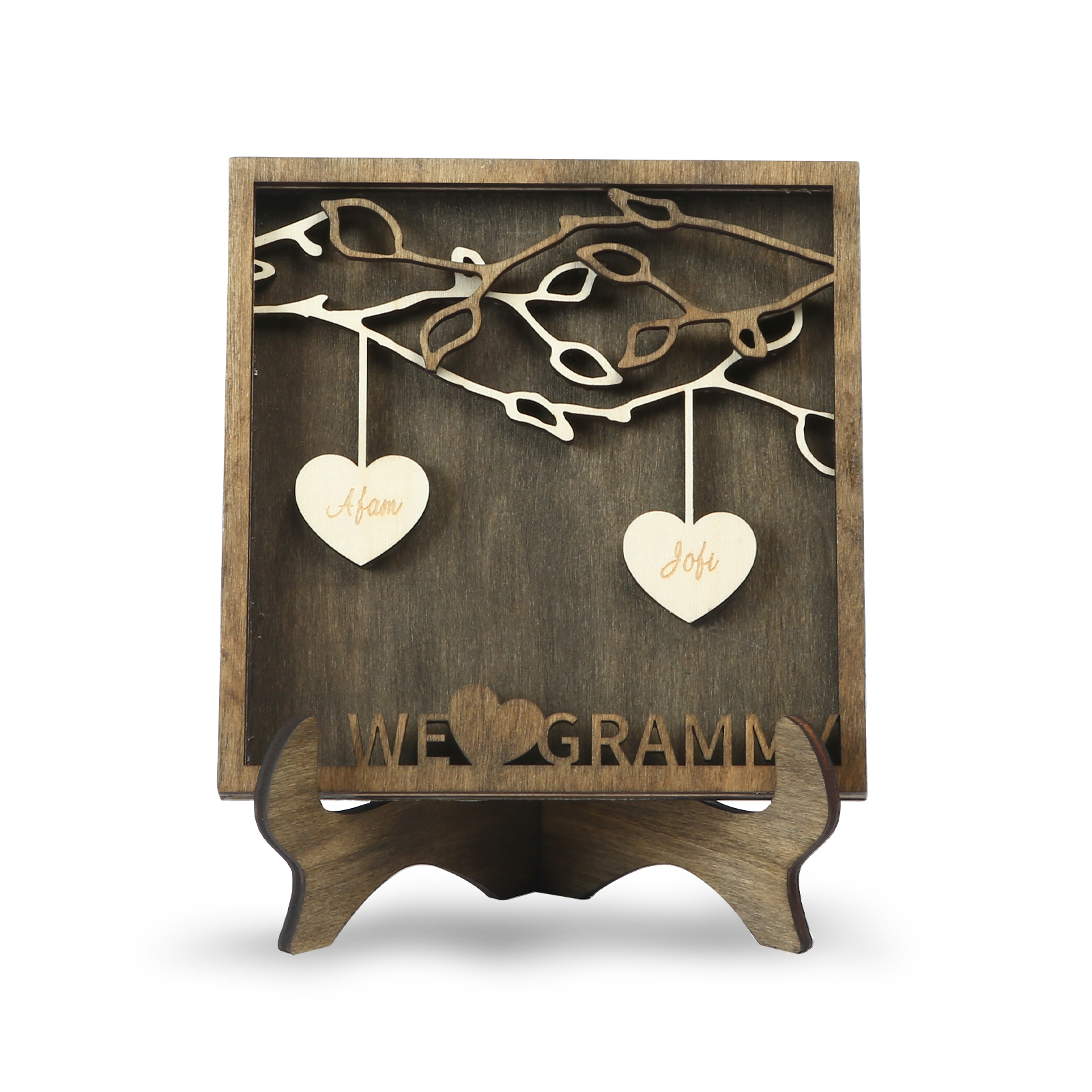 Custom Family Tree Sign Engrave 2 Names Wooden Family Frame Home Decor-Jessemade AU