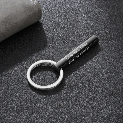 Personalised Stainless Steel Keychain Customised 4 Texts Keyring Gift for Him/Her-Jessemade AU