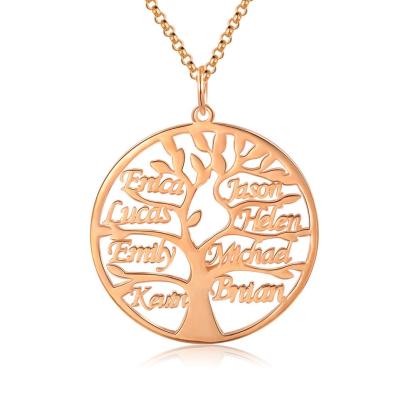 Personalised Family Tree Name Necklace Custom 8 Names Name Necklace-Jessemade AU