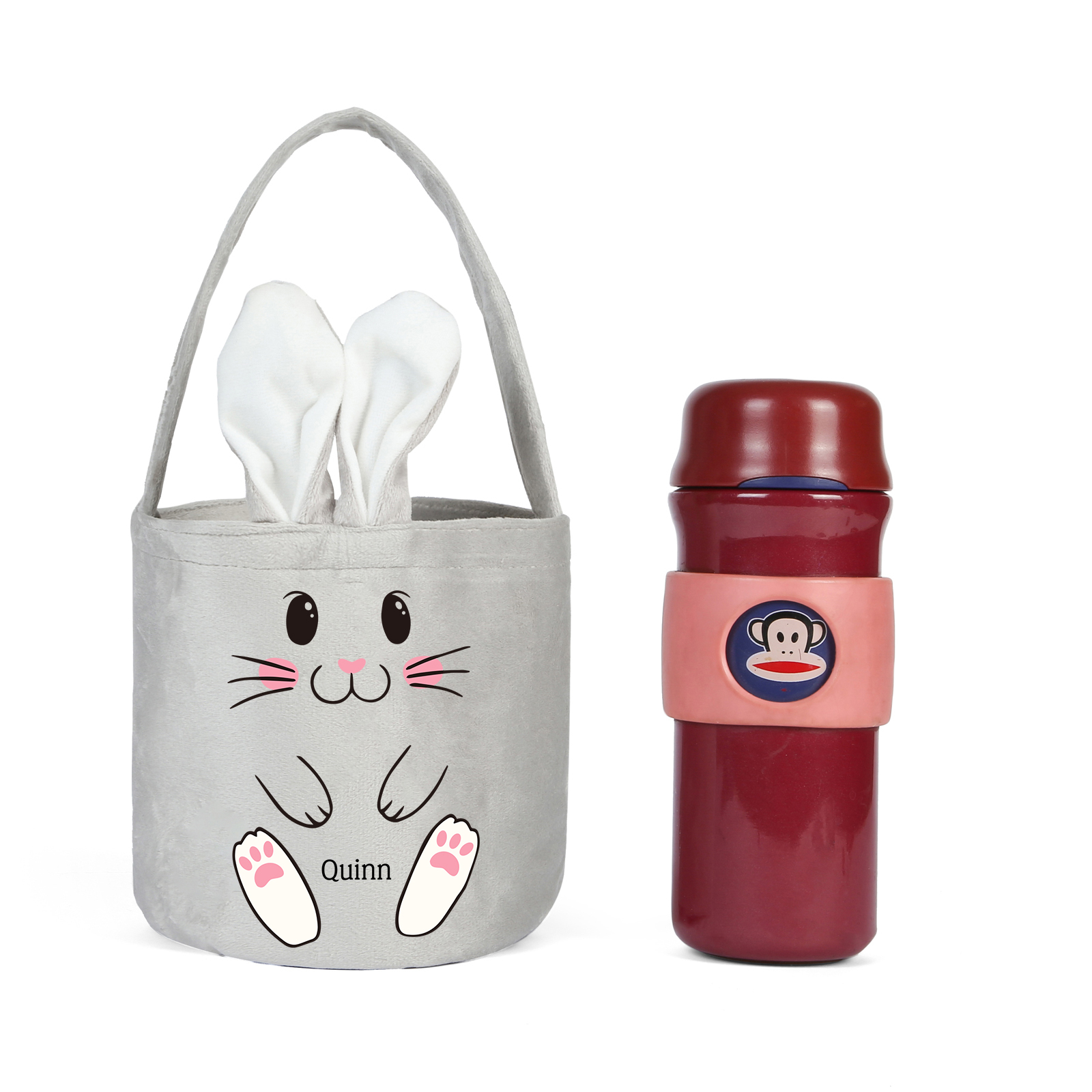 Personalised Bunny Tote Bag Customised With Name Bucket Bag Bunny Basket Easter Gifts-Jessemade AU