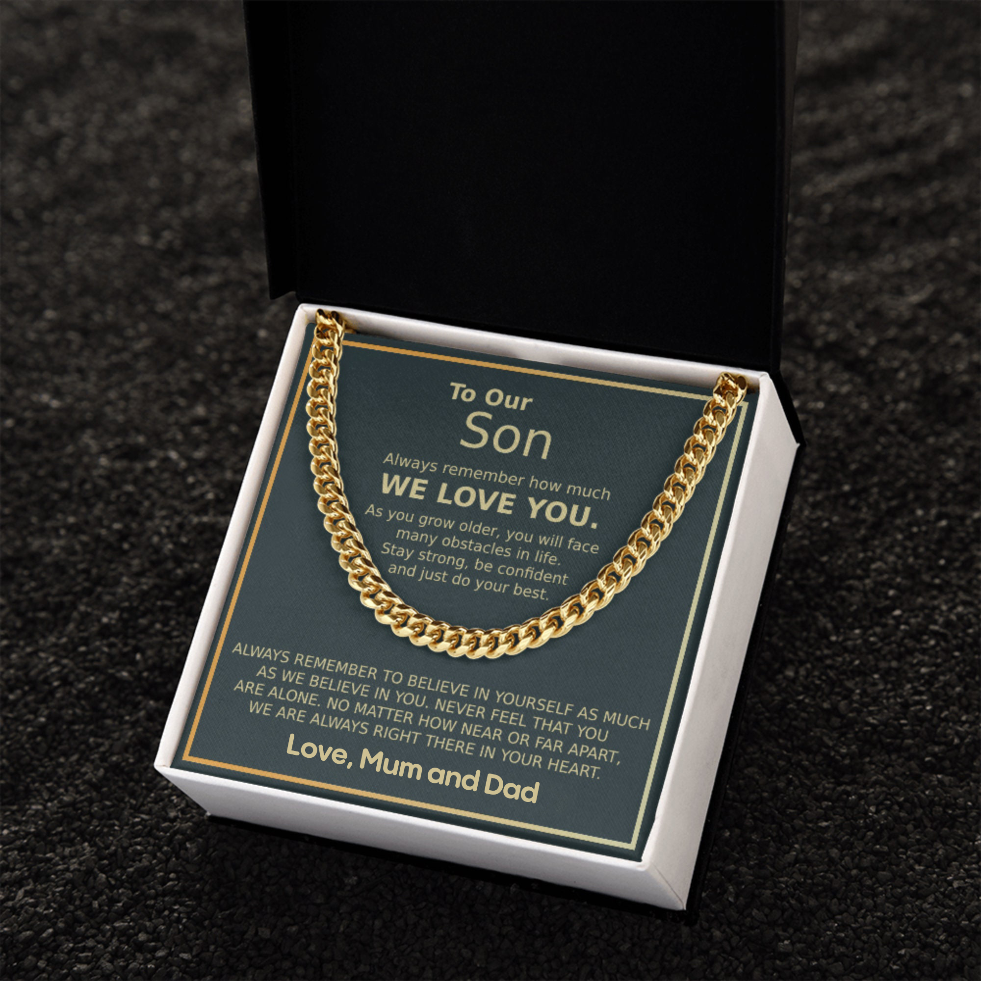 To Our Son Necklace Cuban Link Chain Necklace Gift Set - Always Remember How Much We Love You-Jessemade AU