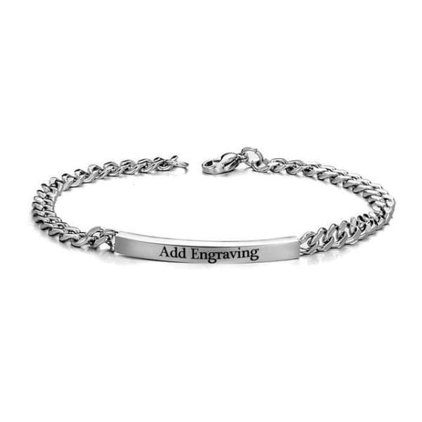 Personalised Cuban Chain Couple Bracelets Custom Names Matching Bracelet Love Gifts-Jessemade AU