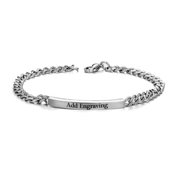 Personalised Cuban Chain Couple Bracelets Custom Names Matching Bracelet Love Gifts-Jessemade AU