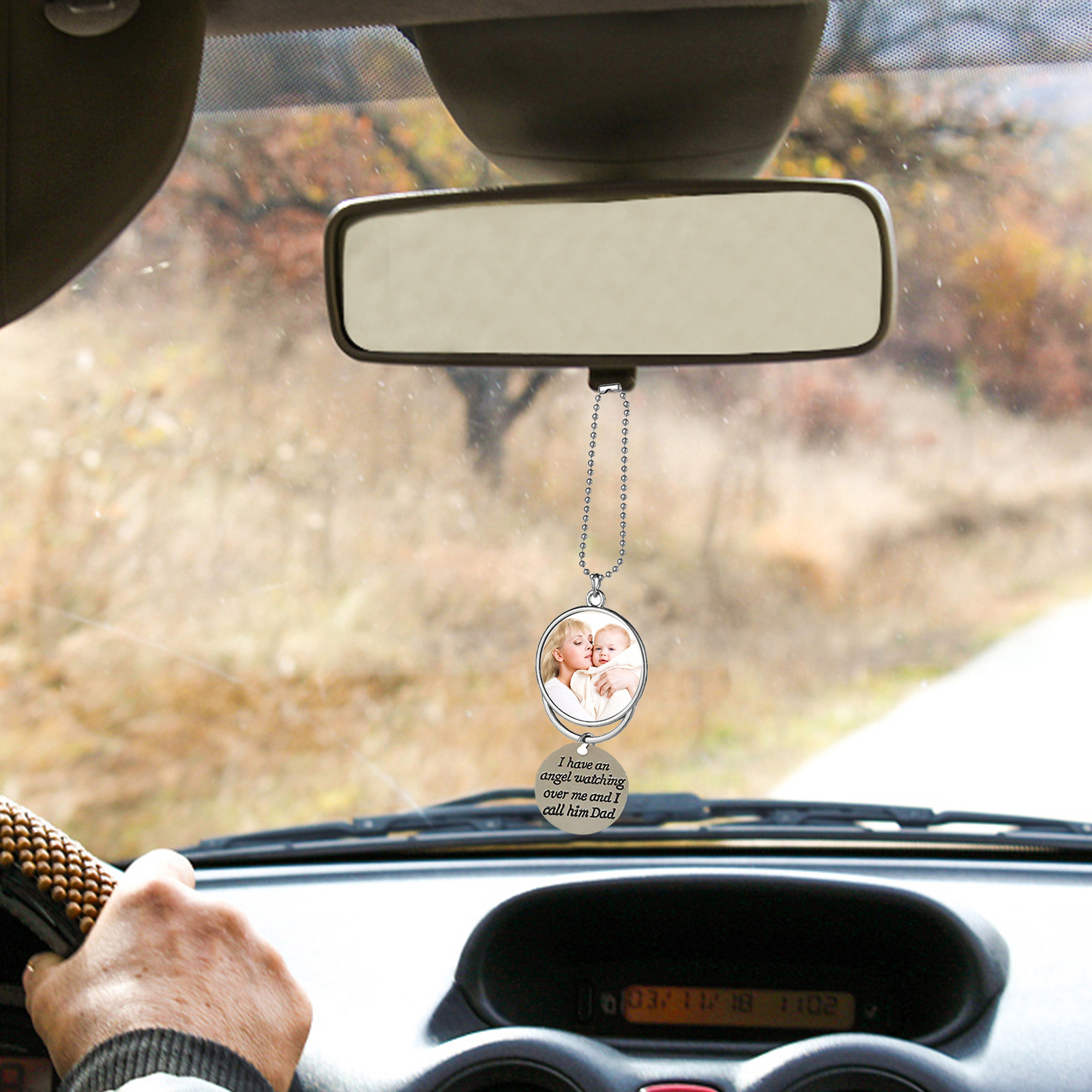 Personalised Photo Ornament I Have an Angel Watching Over Me Car Hanging Gifts-Jessemade AU