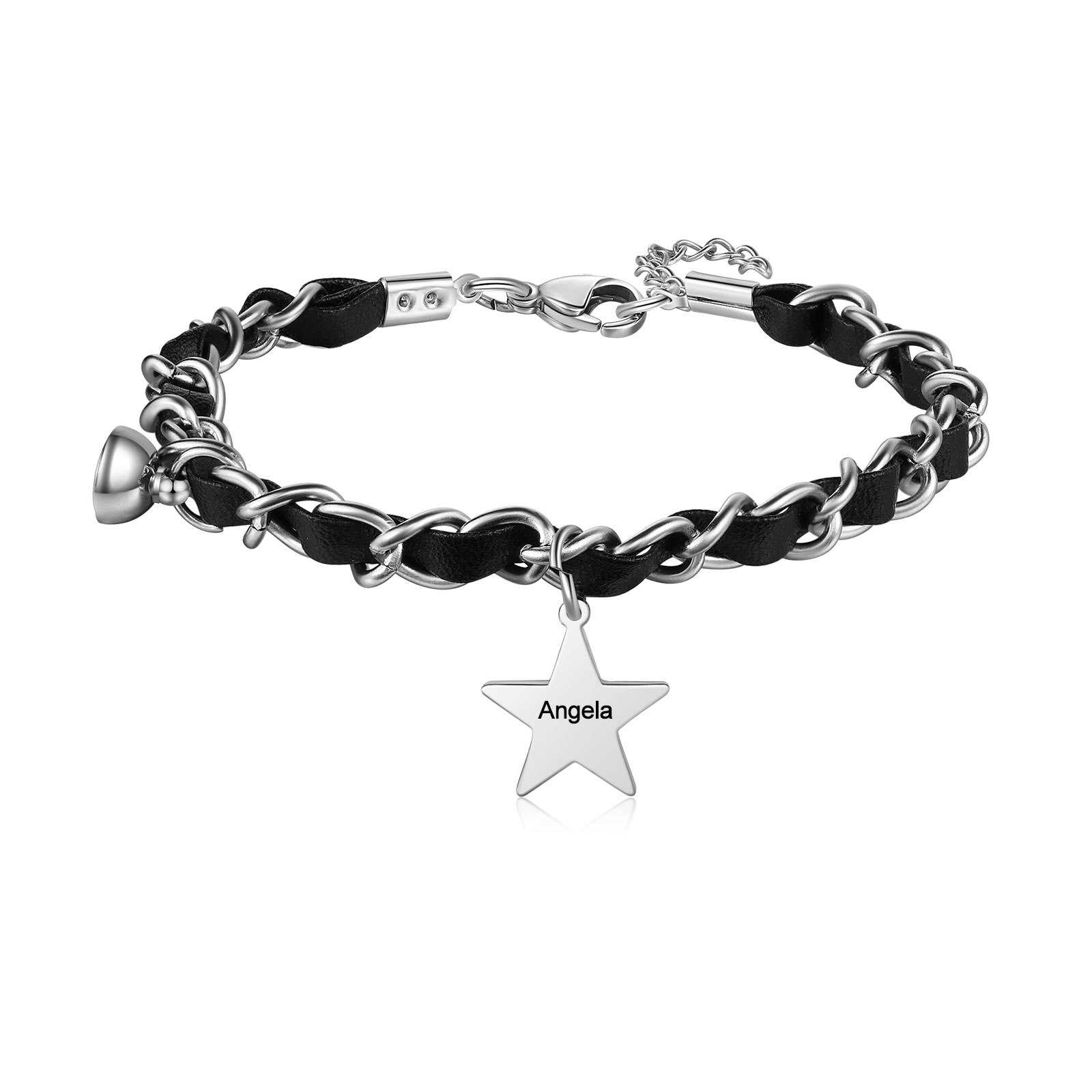 Personalised 2 Names Couple Bracelet Set Adjustable Bracelet Star Gift for Couples-Jessemade AU