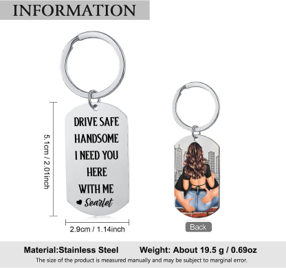 Personalised Keychain Custom Name for Couple "Drive Safe I Need You Here with Me" Valentine's Day Gift-Jessemade AU