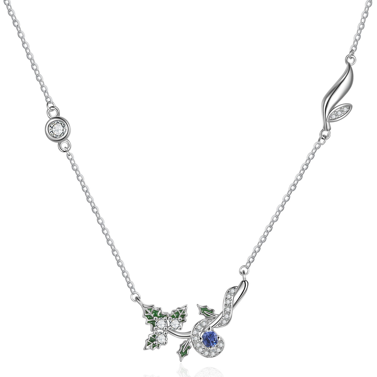 Personalised December Birthflower Necklace With Birthstone Gifts For Her-Jessemade AU