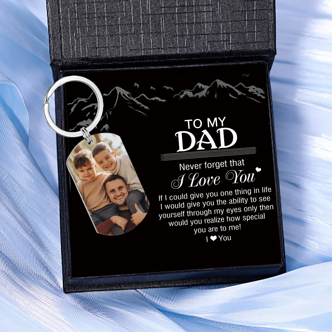 Dad Fist Bump Personalised Photo Keychain Engrave 2 Names Father's Day Gifts-Jessemade AU