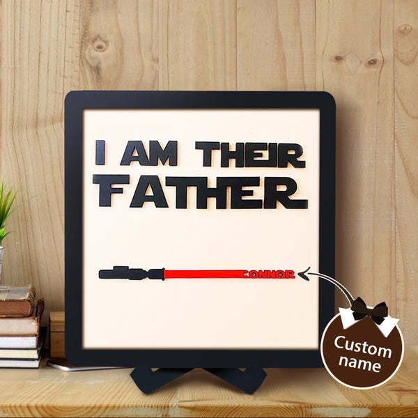 Personalised Star Wars Sign Father's Day Gifts - I AM THEIR FATHER - Wood Sign with 1 Name-Jessemade AU