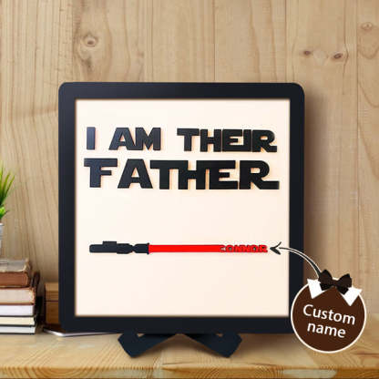 Personalised Star Wars Sign Father's Day Gifts - I AM THEIR FATHER - Wood Sign with 1 Name-Jessemade AU