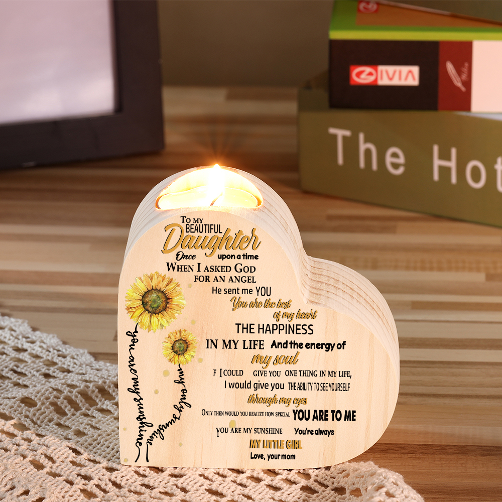 To My Daughter Wooden Candle Holder "You Are My Sunshine" Gifts For Daughter-Jessemade AU