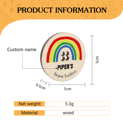 Children Rainbow Brave Buttons Custom A Name Back to School Gifts for Kids-Jessemade AU