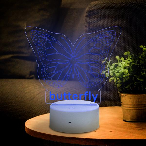 Personalised Butterfly Home Decoration Lamp With Custom Name Night Light Kid's Bedroom Decor Children's LED Light-Jessemade AU