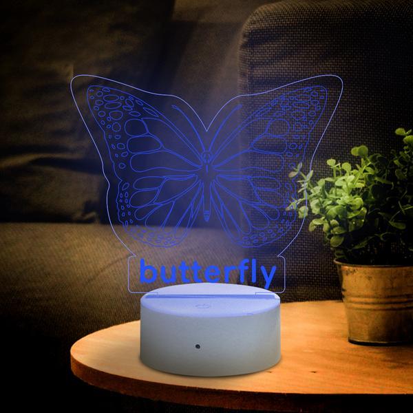 Personalised Butterfly Home Decoration Lamp With Custom Name Night Light Kid's Bedroom Decor Children's LED Light-Jessemade AU