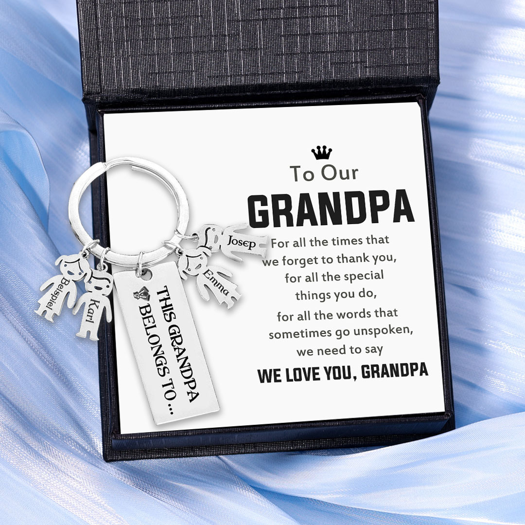 3 Names-Personalised 3 Children's Name Keychain-To My Dad-Gift Box Gift Card Set-Jessemade AU