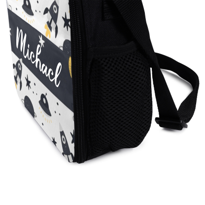 Custom Name Lunch Bag Personalised Rocket Lunch Box  Gifts for Kids-Jessemade AU