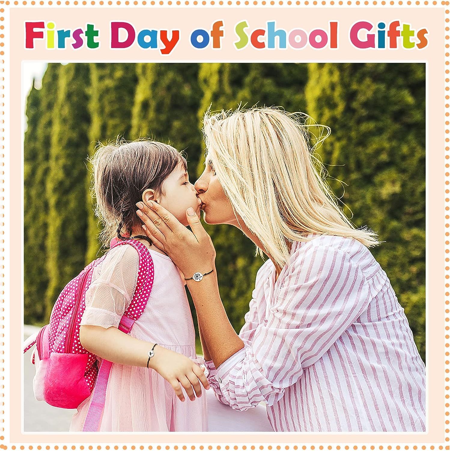 Personalised 2 Names Gift Set Custom Enamel Mug & Ruler & Bracelets Gift Set Back-to-School Gifts for Daughters