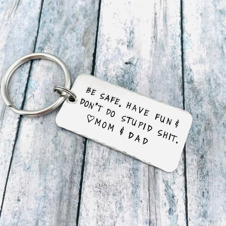 Personalised Name Don't Do Stupid Keychain for Teenager New Driver Gift-Jessemade AU