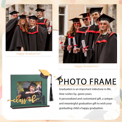 Class of 2024 Personalised Graduation Photo Frame Custom Name & Photo Wooden Frame Creative Gifts-Jessemade AU