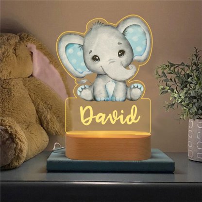 Custom Name Animal Elephant Night Light LED Lamp Gifts For Kids-Jessemade AU