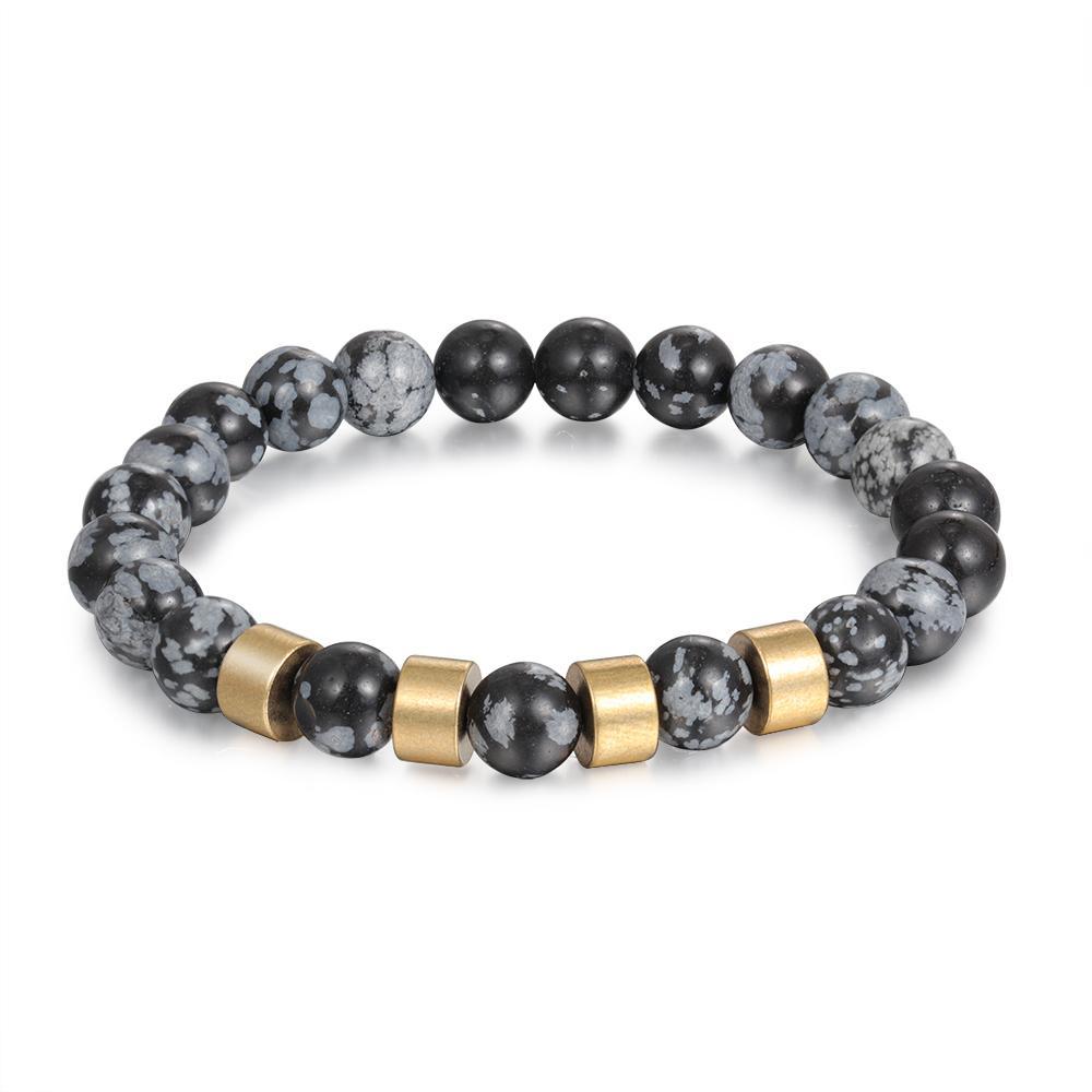 Father'day Grey Tiger Eye Men's 4 Names Bracelet-Jessemade AU