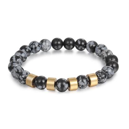 Father'day Grey Tiger Eye Men's 4 Names Bracelet-Jessemade AU