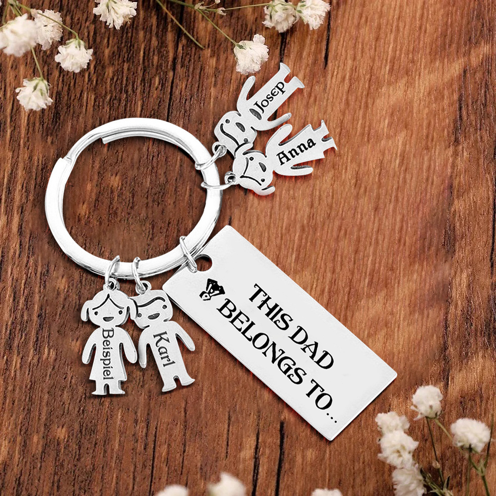4 Names-Personalised 4 Children's Name Keychain Gift for Mum Dad-Jessemade AU
