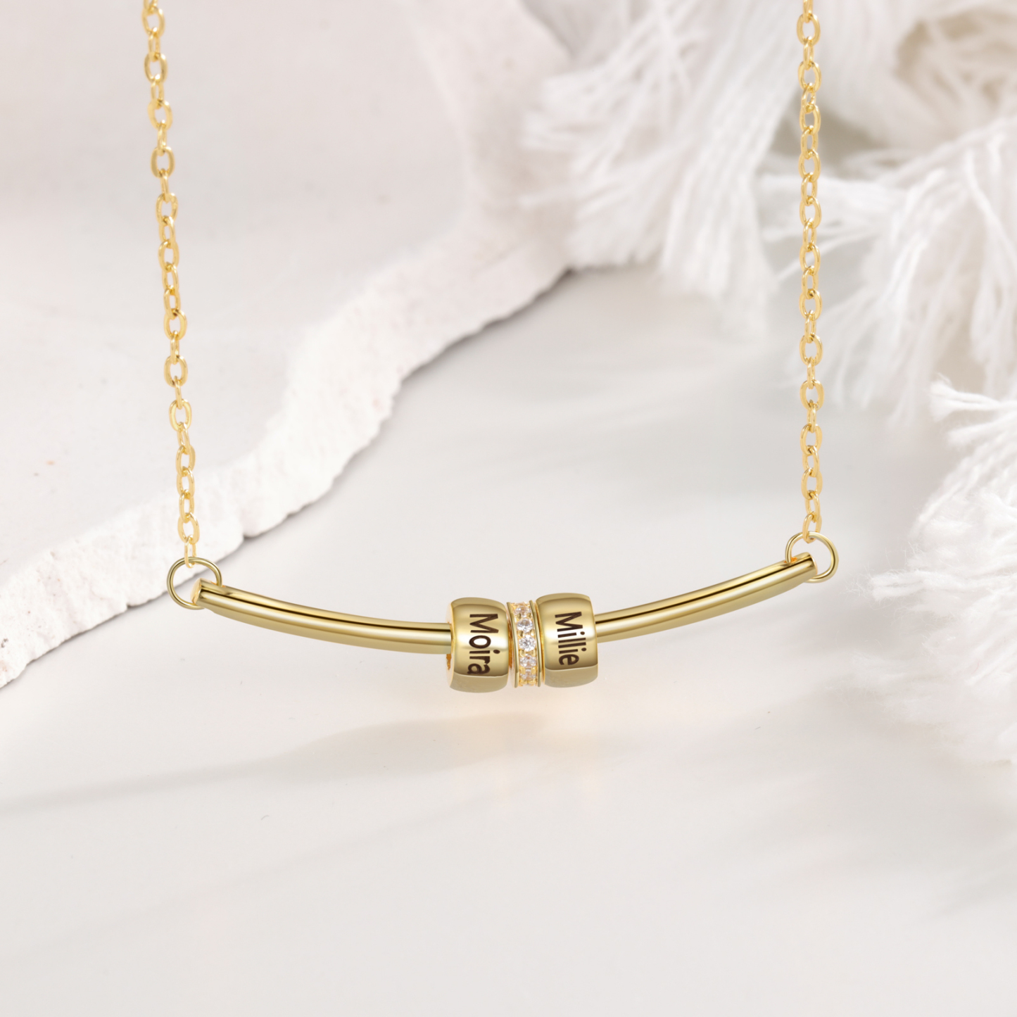 Personalised 2 Beads Simple Women's Necklace-Jessemade AU