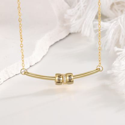 Personalised 2 Beads Simple Women's Necklace-Jessemade AU