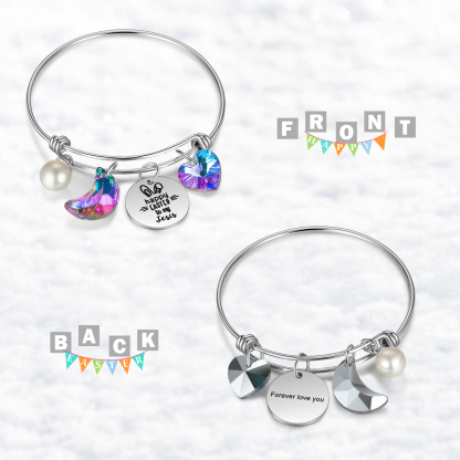 Easter Gifts Personalised Bunny Bangle Bracelet With Name Peals Crystals Bangle Gifts For Her-Jessemade AU